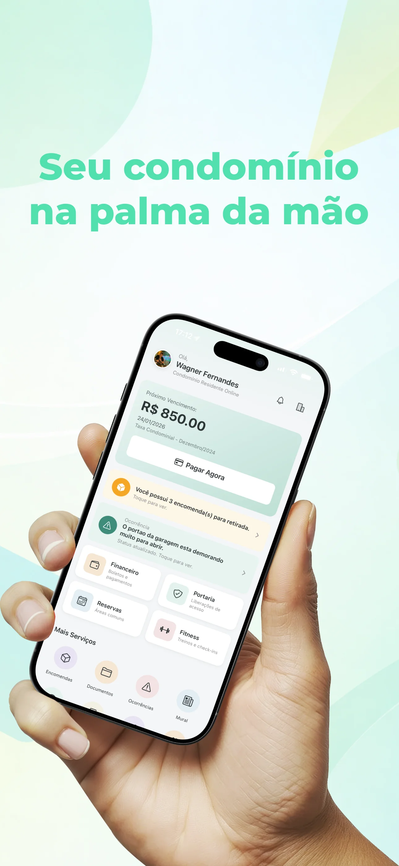 Tela inicial - Seu condomínio na palma da mão